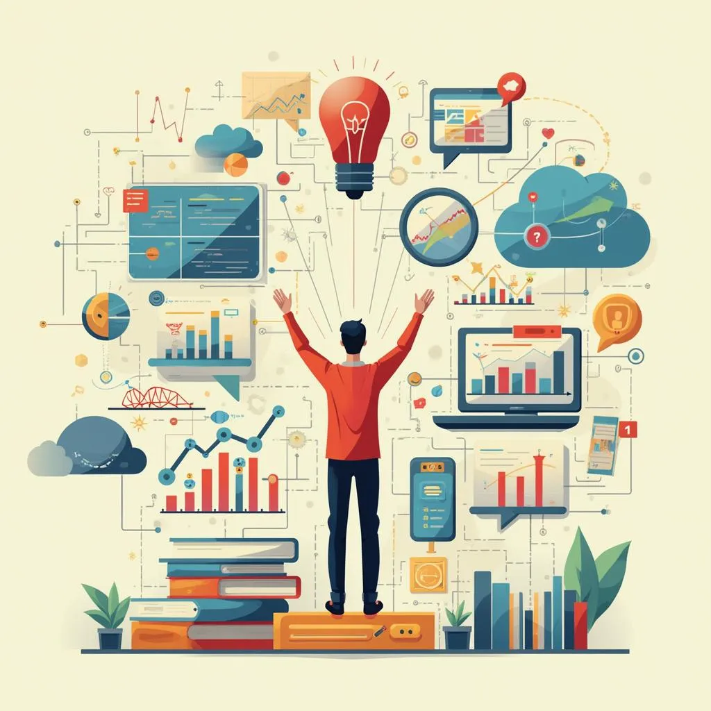 Concept de leadership numérique pour un webinaire